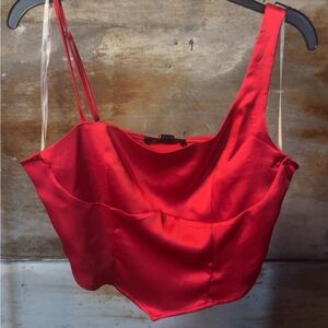 Forever 21 Fiery Red Satin Top